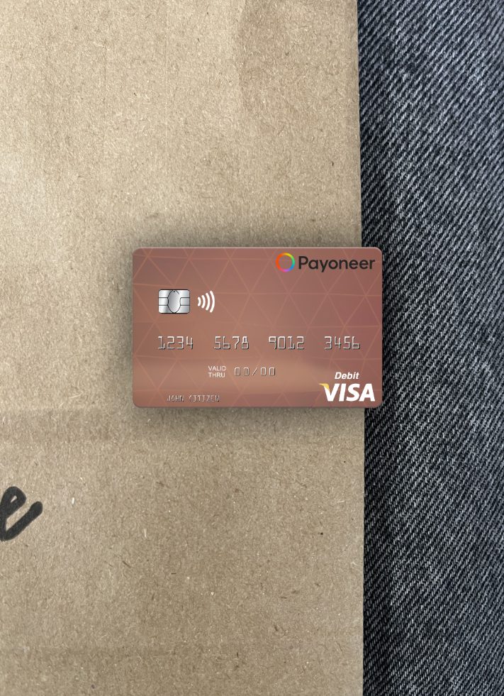 Download USA Payoneer visa photolook front Photoshop template